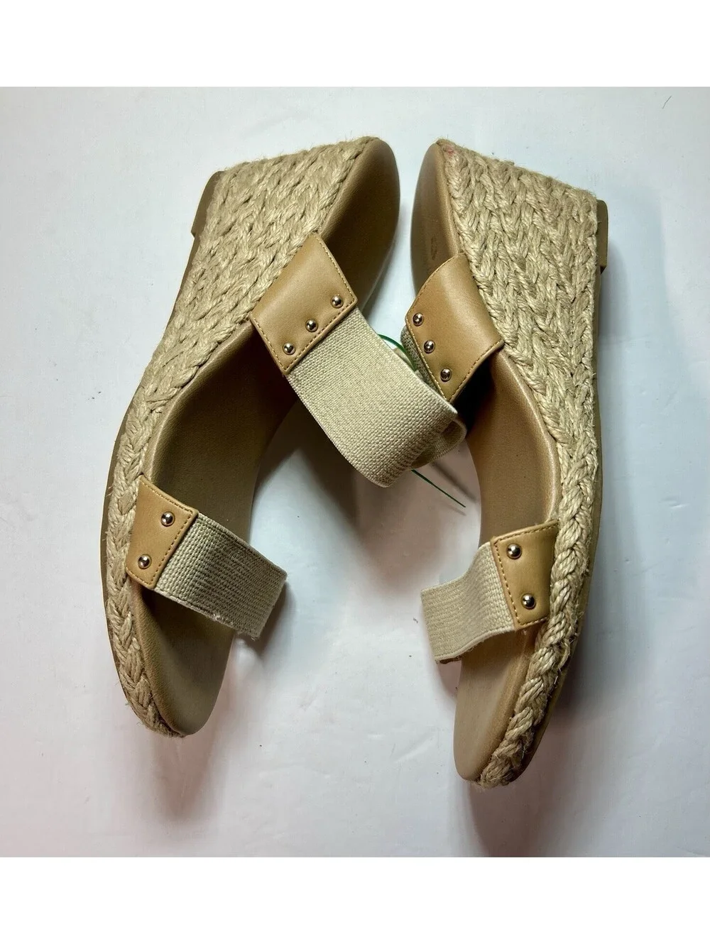 Tommy Bahama Sandals Womens Size W10M Super Espadrille Wedge Slip Ons Cream